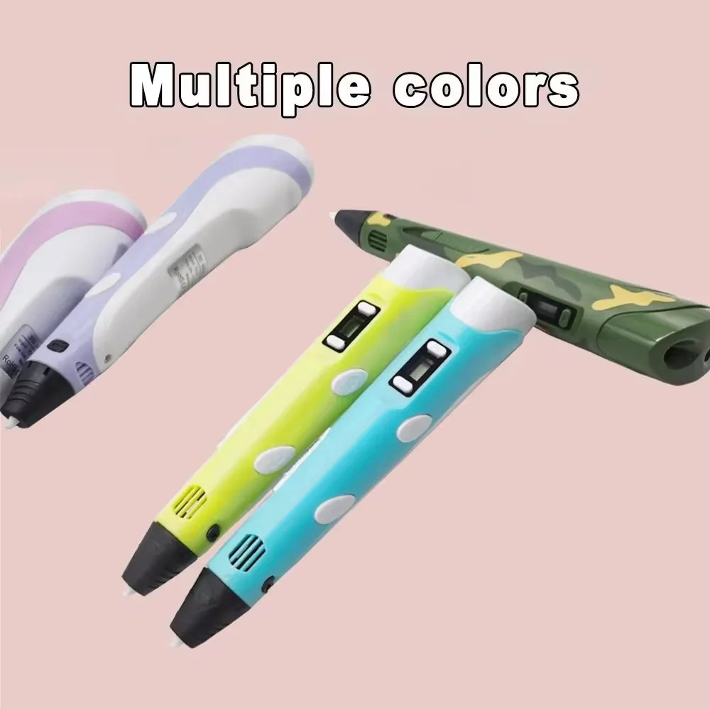 Bulbusbow Electronic 3D Printing Pen 25MPLA Long Thread Children's 3D Graffiti Drawing Tool Drawing Smart Toy DIY Christmas Birthday Gift