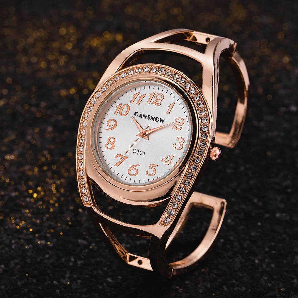 Luxury Women's Watches 2023 New Fashion Diamond Bracelet Ladies Quartz Wristwatch Gold Silver Gift for Girlfriend Montre Femmes