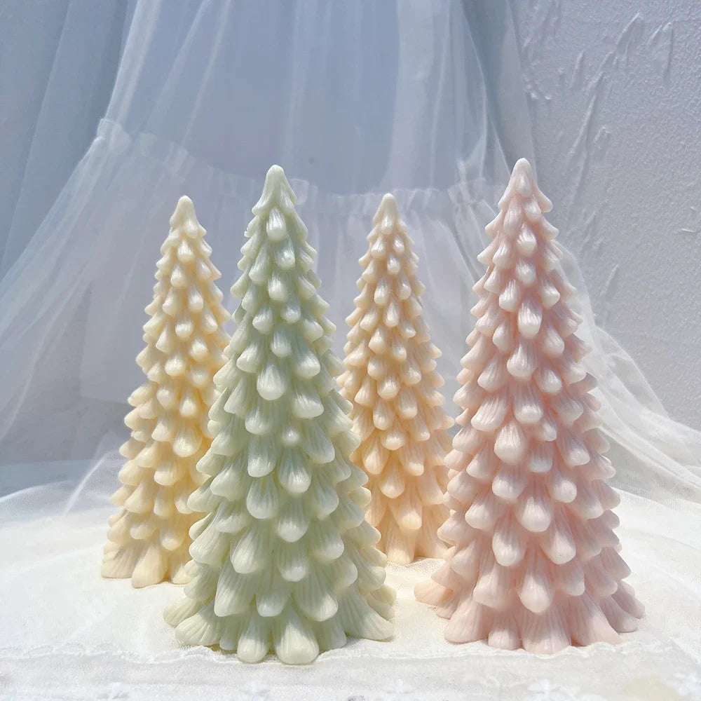 M size Christmas Tree Silicone Candle Mold Christmas Ornaments Silicone Mold Dinner Soy Wax Silicone Mould