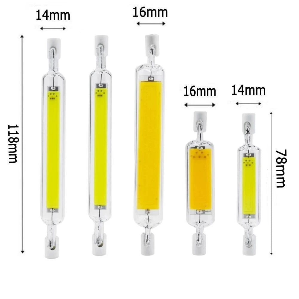 R7S LED Glass Tube COB Bulb 78MM 118MM High Power R7S Corn Lamp J78 J118 Replace Halogen Light AC 110V 220V 240V Lampadas