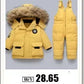 Children Clothing Set Hooded Parka Boy Baby Overalls toddler Girl Clothes Winter Warm Down Jacket Kids dinosaur Coat Snowsuit