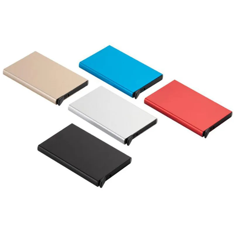 Automatic Pop Up ID Credit Card Box Slim Aluminum Wallet Pocket Case Bank Credit Card Case RFID Card Holder Storage Organization