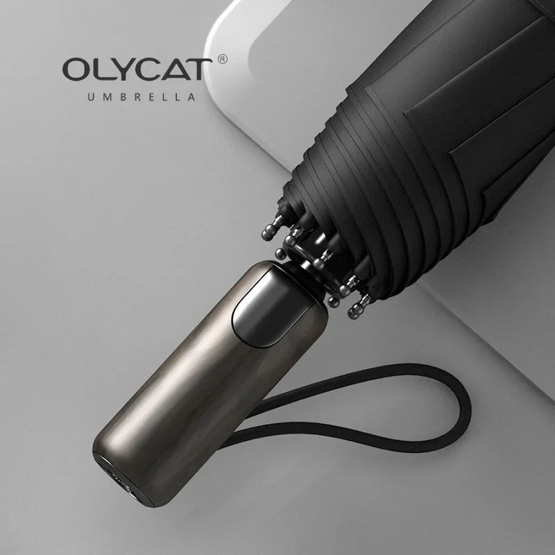 Olycat Luxury Automatic Umbrella Men Compact Outdoor Folding Big Umbrella Woman Golf Windproof 8K Rain Umbrellas Large