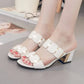 Shoes for Women 2023 Fashion Summer High Heel Sandals Lady Sexy Comfortable Sandals Female Cute Pu Leather Sandals Zapatos Mujer