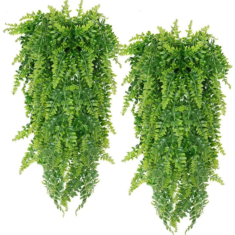 90CM Artificial Persian Fern Leaves Vines Plants Plastic Grass Hhome Room Decor Hanging Fake Plant Leaf Wedding Party Wall Decor