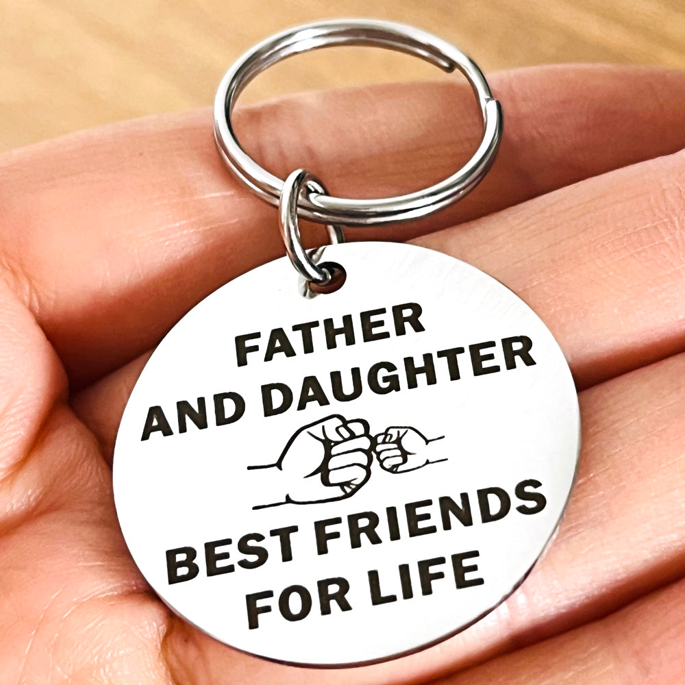 Father and Daughter Father's Day Keychain Daughter Necklace Set Gift for Dad Daughter Daughter Keyring Necklace Gift for Dad