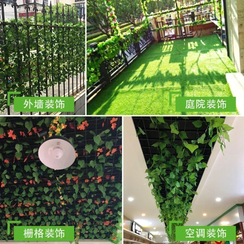 1PC 2.2M Artificial Plants Home Decor Green Silk Hanging Vines Fake Leaf Garland Leaves For Wedding Party Room Garden Decoration