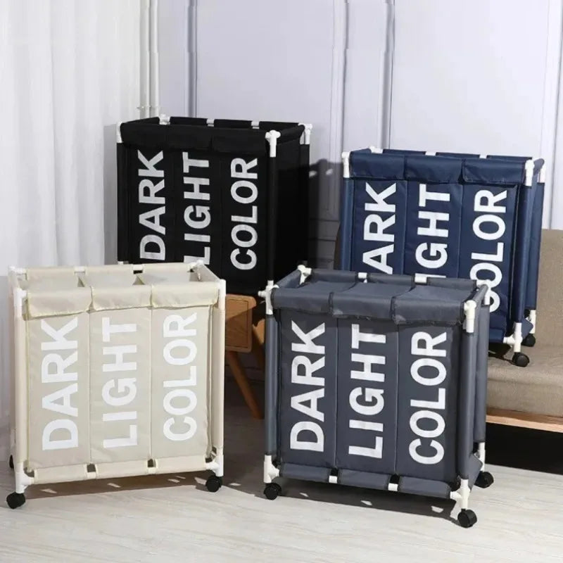 Roller Dirty Clothes Basket Waterproof Laundry Organizer On Wheel Foldable Laundry Basket Dirty Clothes Storage Box with Lid