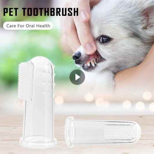 1/2pcs Finger Toothbrush Super Soft Pet Cat Dog Silica gel Brush Bad Breath Tartar Teeth Care Tool Dog Cat Cleaning Pet Supplies