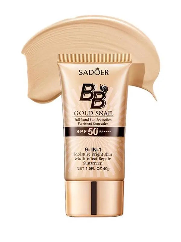 SPF50 Gold Snail Sunscreen BB Cream Liquid Face Base Foundation Whitening BB Cream Foundation Cream Face Makeup Concealer Cream