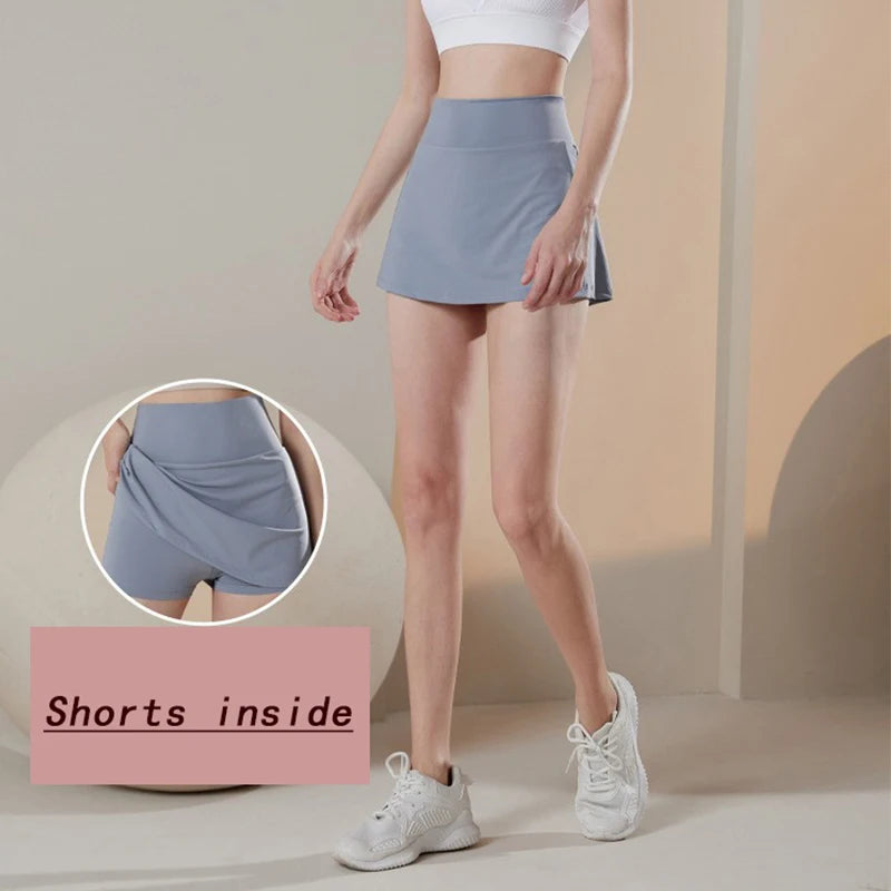 Summer High Waist Sports Short Skirt Lined Shorts Fitness Yoga Quick Dry Running Sport Skirts Tennis Skirt Golf Wear for Women