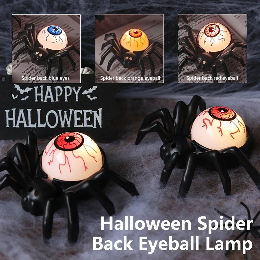 1/2/5pcs Halloween LED Light Spider Eyeball Glow Night Lamp Horror Prop Ornament Festival Party Halloween Decoration Supplies