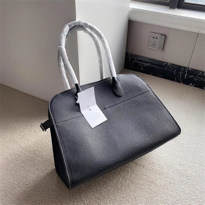 Tote Women's Bags Fashion Women's Bags Head Layer Cowhide Line Bags Dong Jie same Large Capacity Commuter Handbag