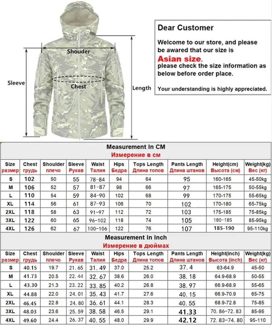 Hiking Jackets Autumn Men's Camouflage Fleece Jackets Tactical Clothing 2024 Men Camouflage Windbreakers Tactical pants