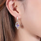 Bulbusbow 925 Sterling Silver Heart Drop Earrings with Blue, Pink, White & Purple Crystal Zircon and Sapphire