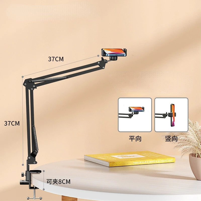 D37 Metal Desktop Stand Long Arm Tablet Stand Bed Desktop Lazy Bracket Support IPad Smartphone Holder Microphone Boom Arm 4-11''