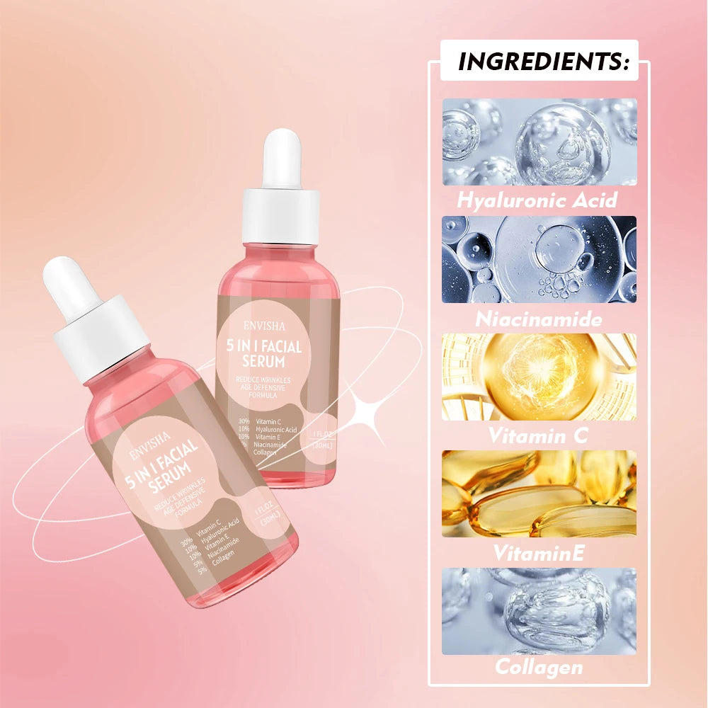 Face Serum Skin Care Collagen Hyaluronic Acid Anti-Aging Wrinkle Whitening Moisturizing Exfoliating Shrink Pores Niacinamide