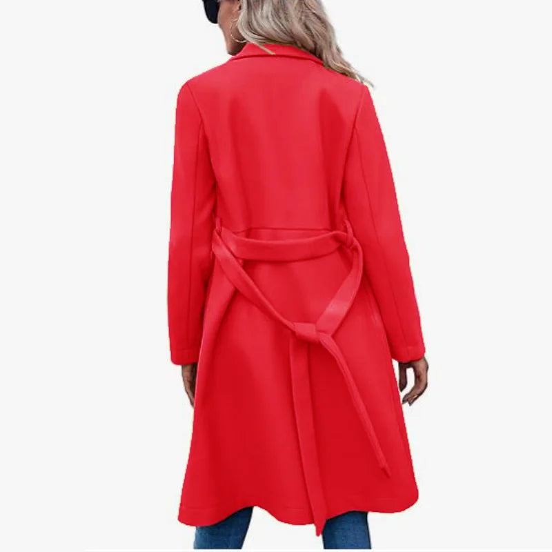 Outerwears Women's Trench Coat One Button Belt Lapel Coats Slim Elegant Females Streetwear Jacket Autumn winter Coats Woman