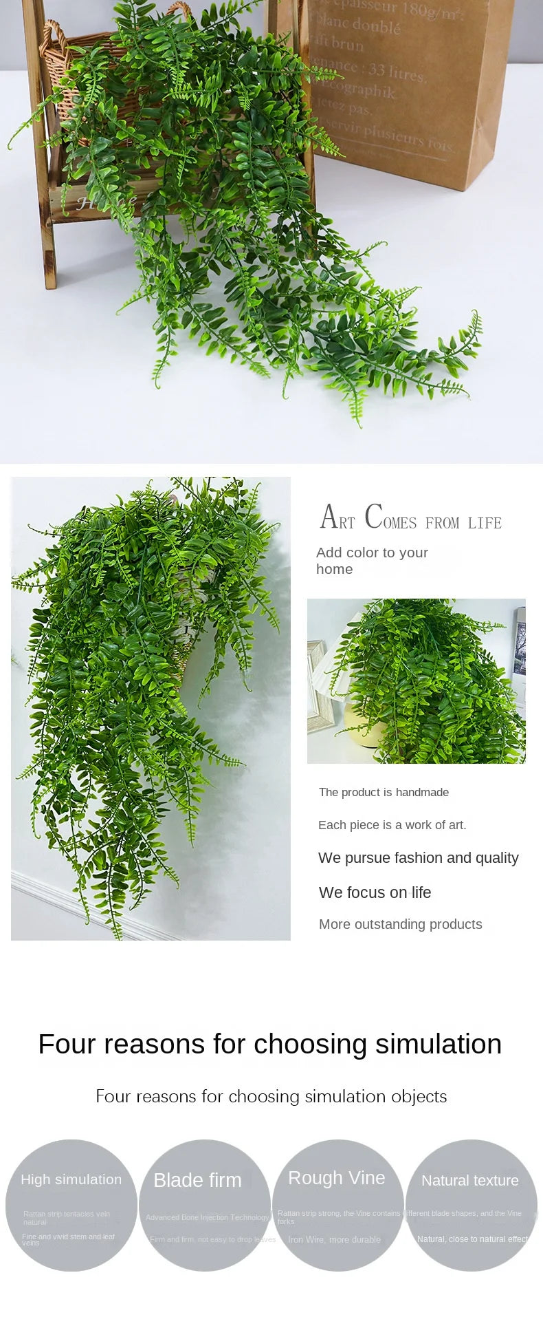 90cm Artificial Plant Vine Home Decoration Hanging Plastic Leaf Grass Garland Outdoor Wedding Party Decorations Fake Rattan Ivy