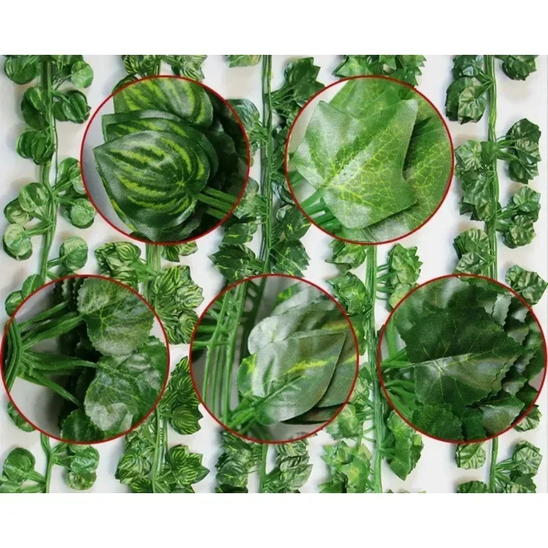 1PC 2.2M Artificial Plants Home Decor Green Silk Hanging Vines Fake Leaf Garland Leaves For Wedding Party Room Garden Decoration