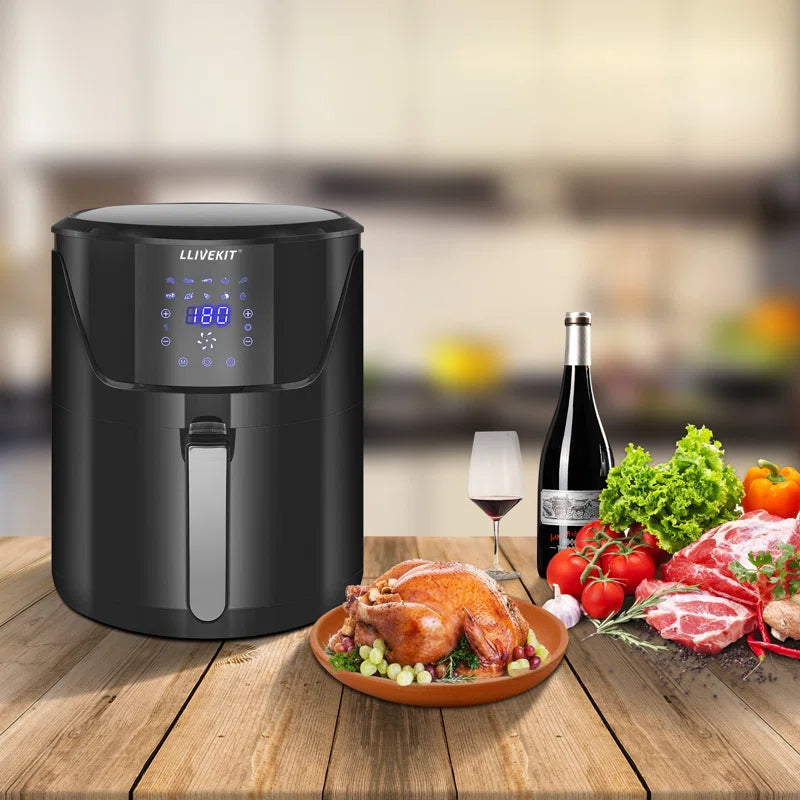 5L Air Fryer, Family Size Hot Air Fryer 1400W Digital Touchscreen with 10 Presets, Removable Basket, Timer & Temperature Control for Oil Free & Low Fat Healthy Cooking