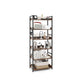 Tall 6-Tier Bookshelf with Open Shelves and 4 Hooks