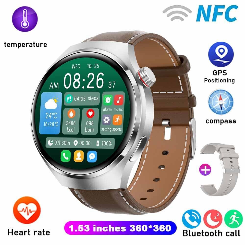 Waterproof GT4 PRO Smart Watch NFC GPS Tracker Bluetooth Call Men Sport Watches