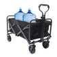 Collapsible Trolley Garden Beach Cart Utility Outdoor Camping Eavy Duty Wagon 4 Wheels Black