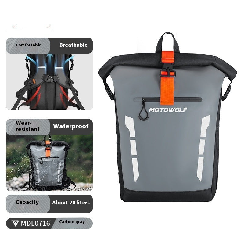 Motorcycle Outdoor Riding Large-capacity Backpack Leisure Waterproof Reflective Backpack