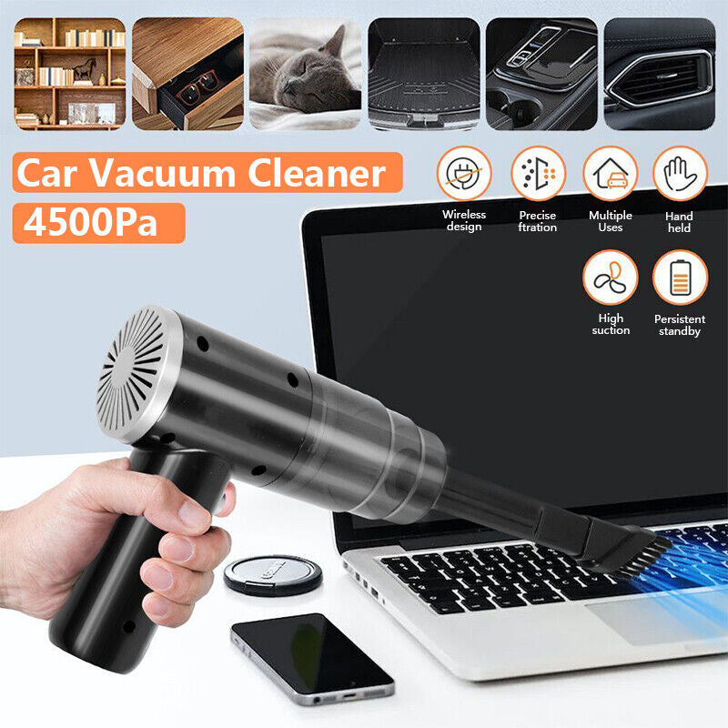 Wireless Vacuum Cleaner Car Handheld Vaccum Mini Power Suction USB Rechargeable