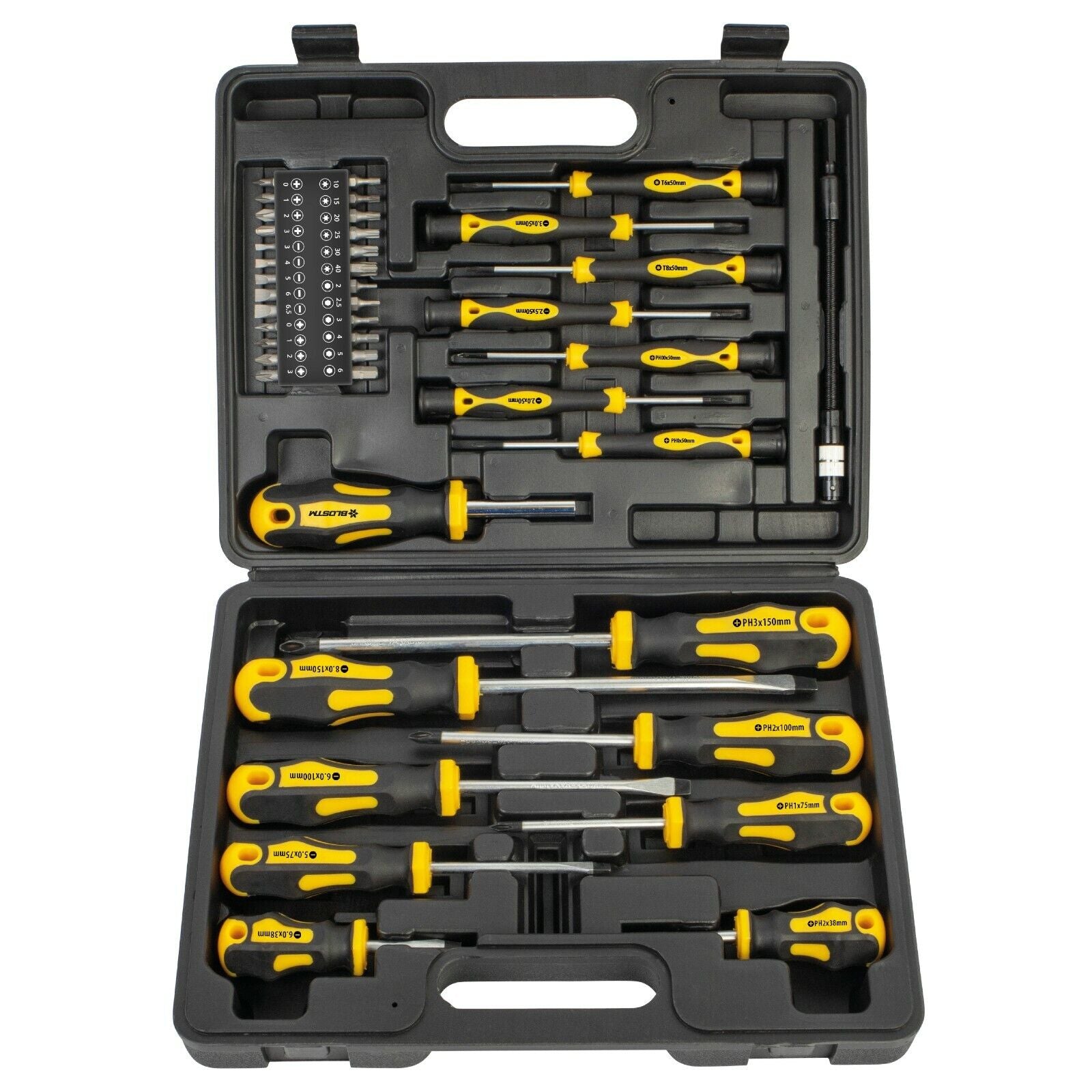 BLOSTM 42PCS Premium Magnetic Screwdriver Set Cross-Head Flat Heads Precision