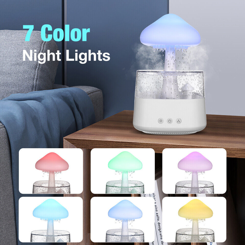 Rain Cloud Humidifier Rain Drop Sound Night Light Aromatherapy Oil Essential