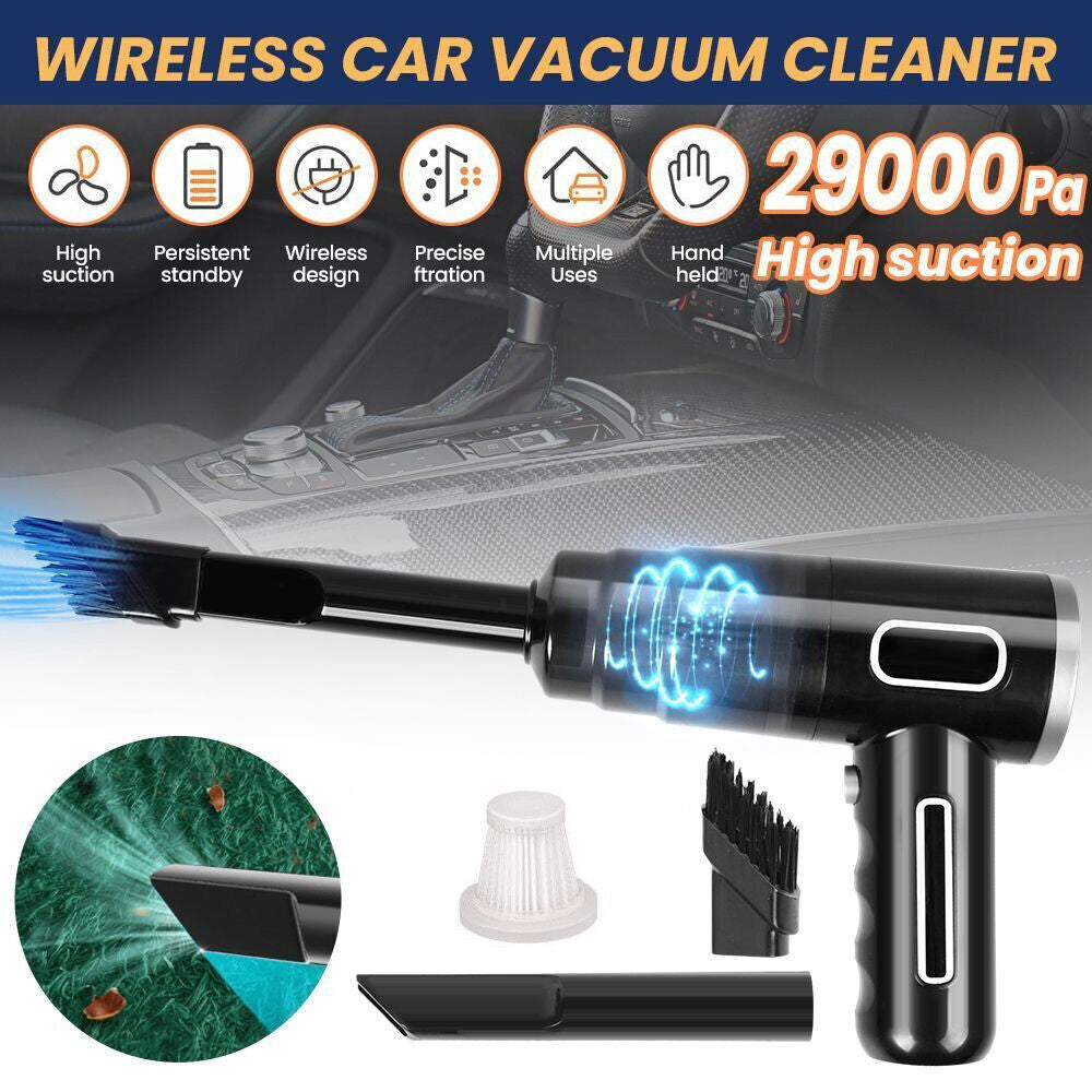 Wireless Vacuum Cleaner Car Handheld Vaccum Mini Power Suction USB Rechargeable