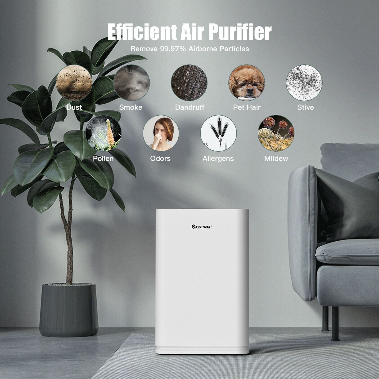 Air Purifier with 4 Layers Purification and Replaceable Filter