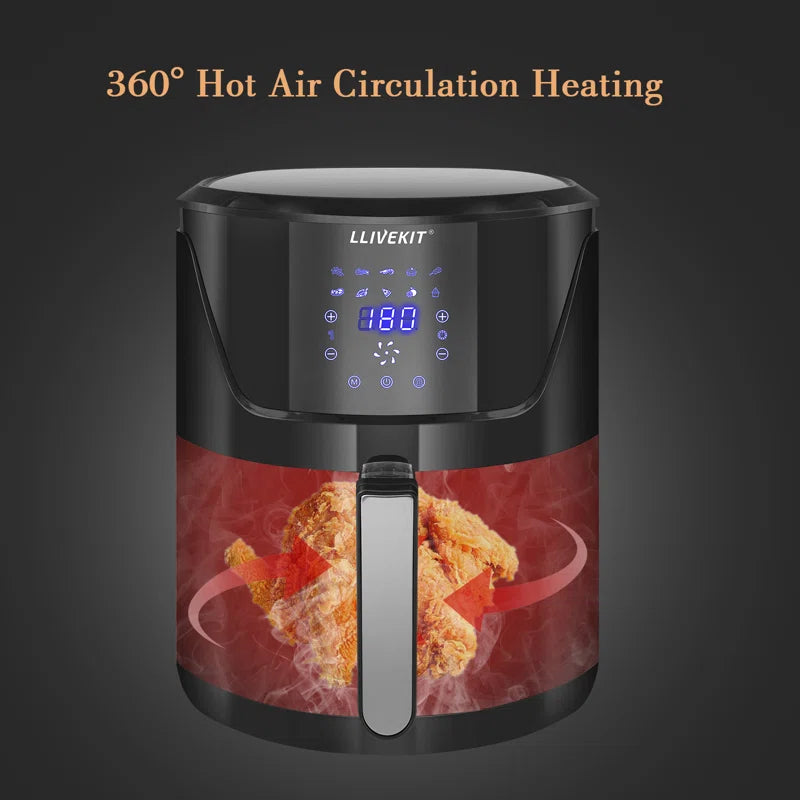 5L Air Fryer, Family Size Hot Air Fryer 1400W Digital Touchscreen with 10 Presets, Removable Basket, Timer & Temperature Control for Oil Free & Low Fat Healthy Cooking