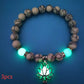 Energy Luminous Lotus Natural Stone Bracelet Yoga Healing Luminous Glow In The Dark Charm Beads Bracelet For Men Women Prayer Buddhism