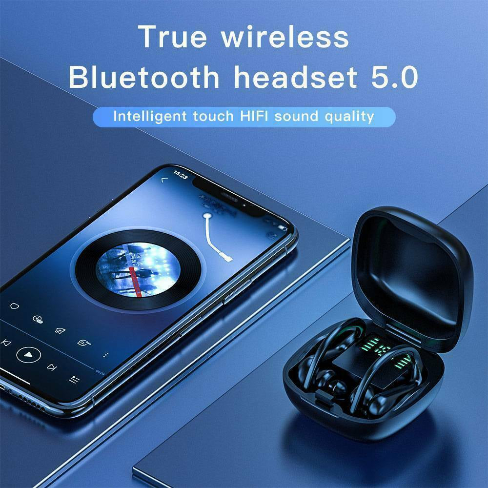 TWS Wireless Bluetooth Earphones Headphones Sports Ear Hook Running Bass Earbuds