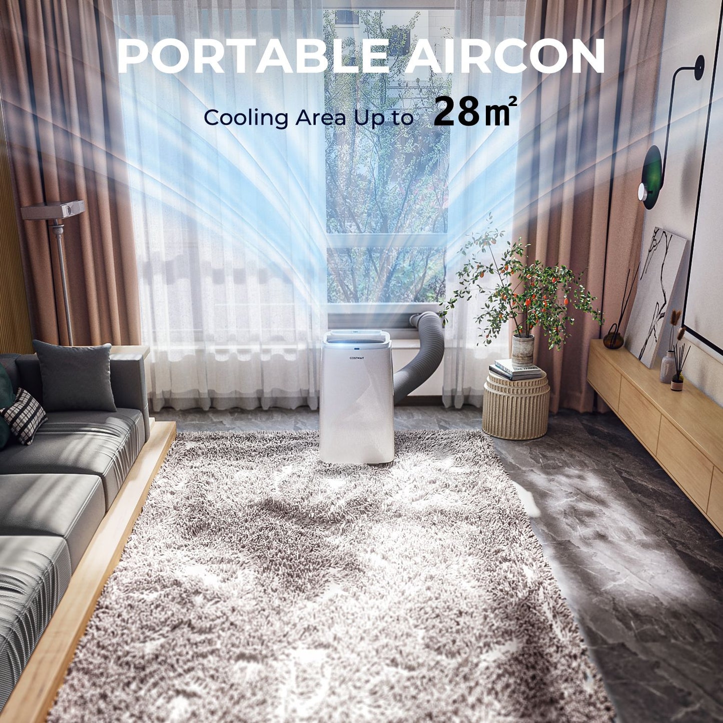 9000/12000 BTU Portable Air Conditioner with Remote Control