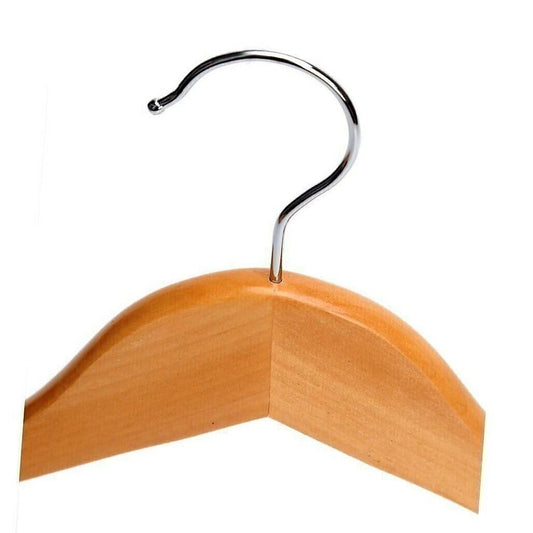 20Pcs Wooden Coat Hangers Suit Garments Clothes Wooden Hanger Trouser Bar Set