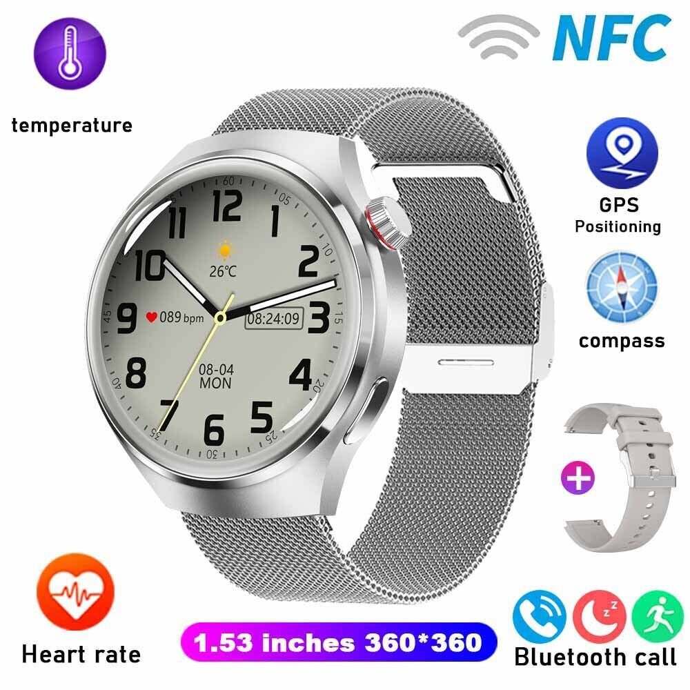 Waterproof GT4 PRO Smart Watch NFC GPS Tracker Bluetooth Call Men Sport Watches