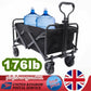 High Performance Utility Beach Wagon Cart Collapsible Folding Heavy Duty Utility Beach Wagon Outdoor Garden