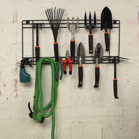Wall Mounted Tool Rack Two Tier Space for 11 Tools Fixings Supplied Organiser