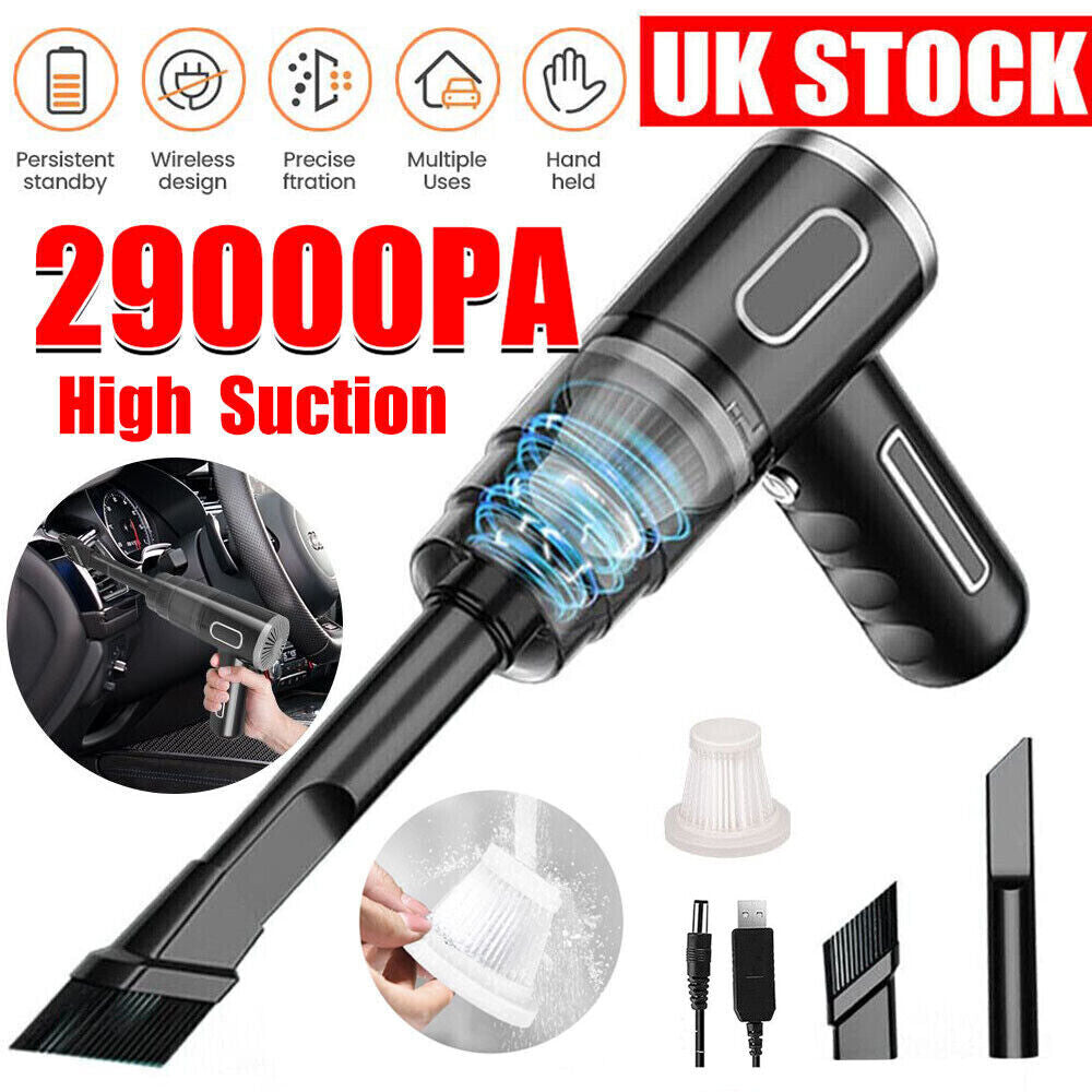 Wireless Vacuum Cleaner Car Handheld Vaccum Mini Power Suction USB Rechargeable