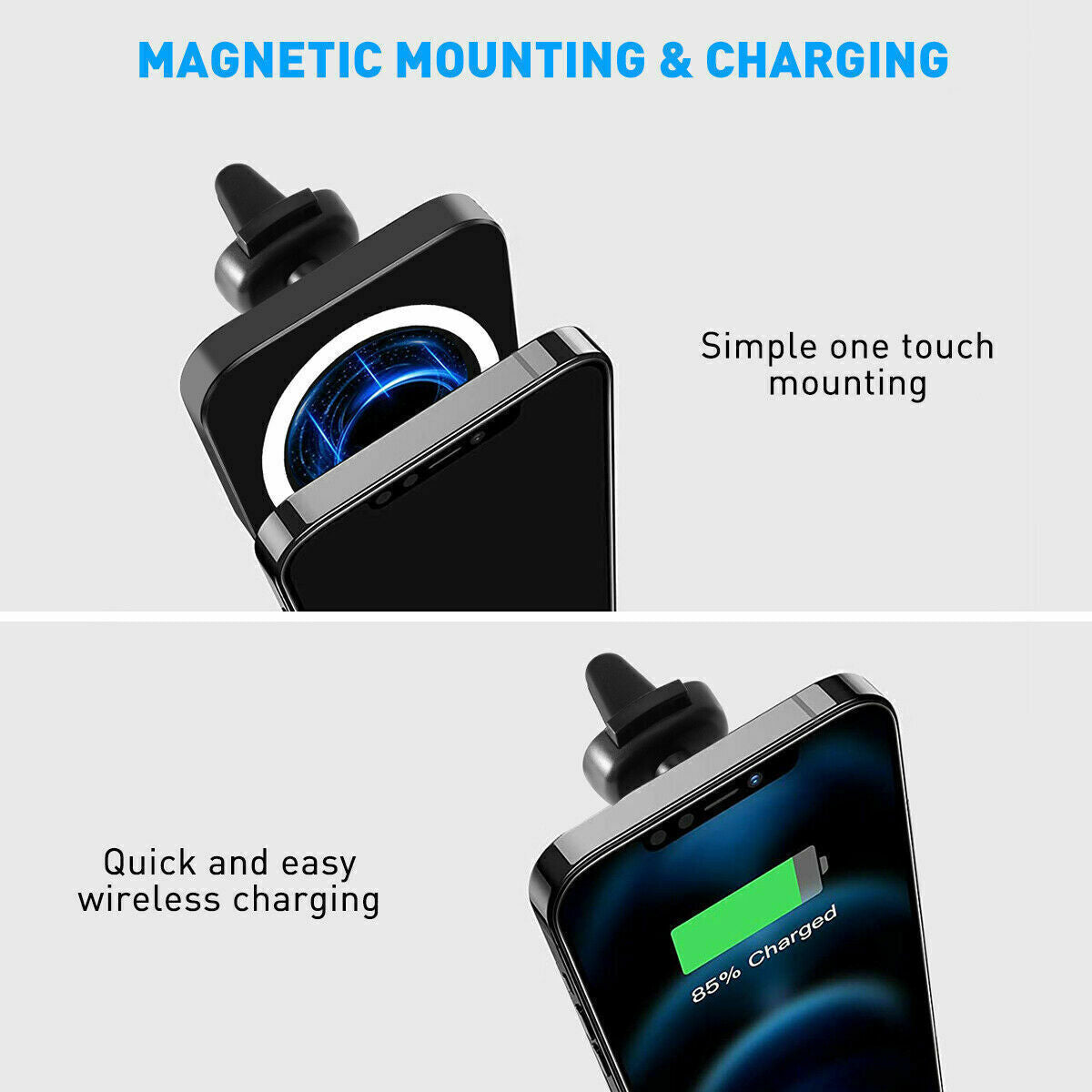 Magnetic Wireless Car Charger Mount Holder Fr Iphone Magsafe 15 14 13 12 Pro Max