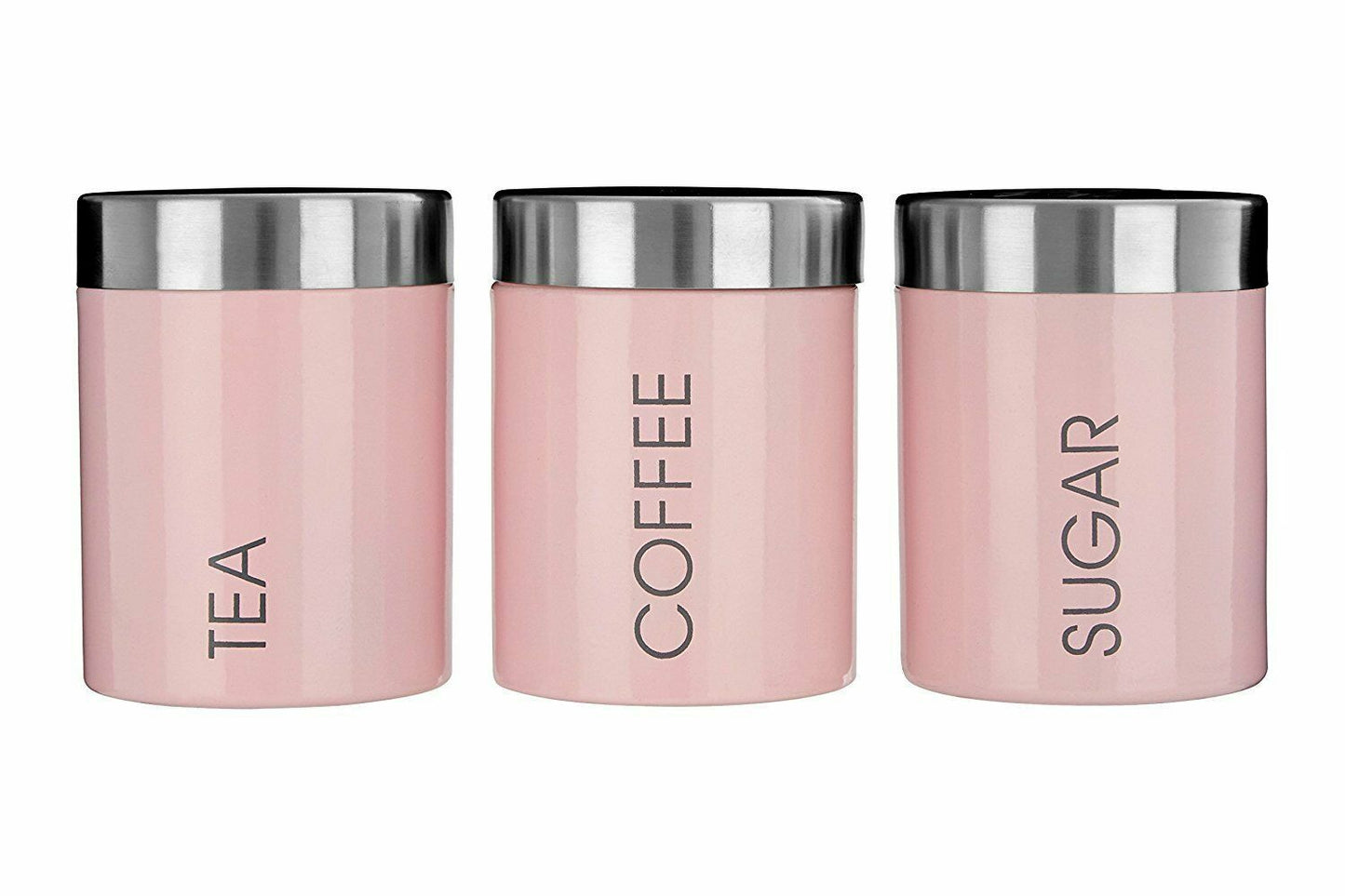 Set of 3 Tea Coffee Sugar Kitchen Storage Canisters Jars Pots Containers Tins